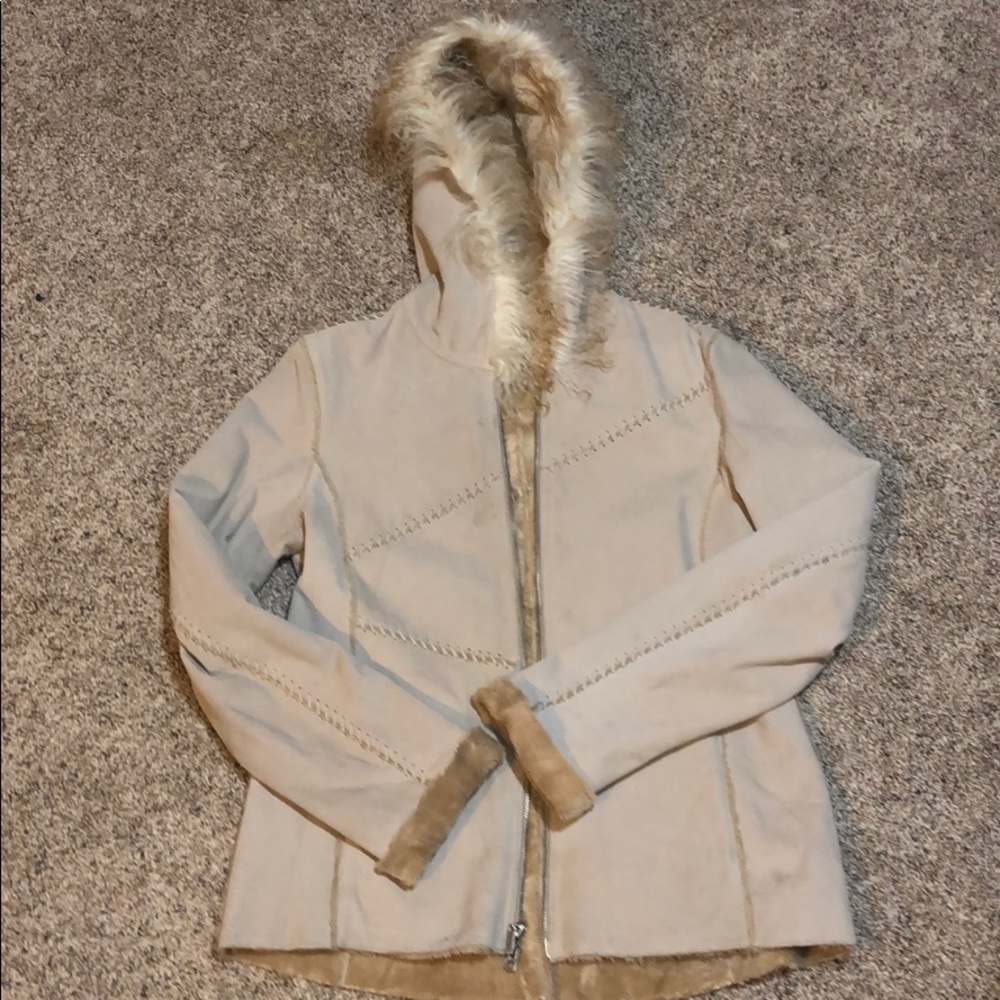 Winlit jacket. leather shell.